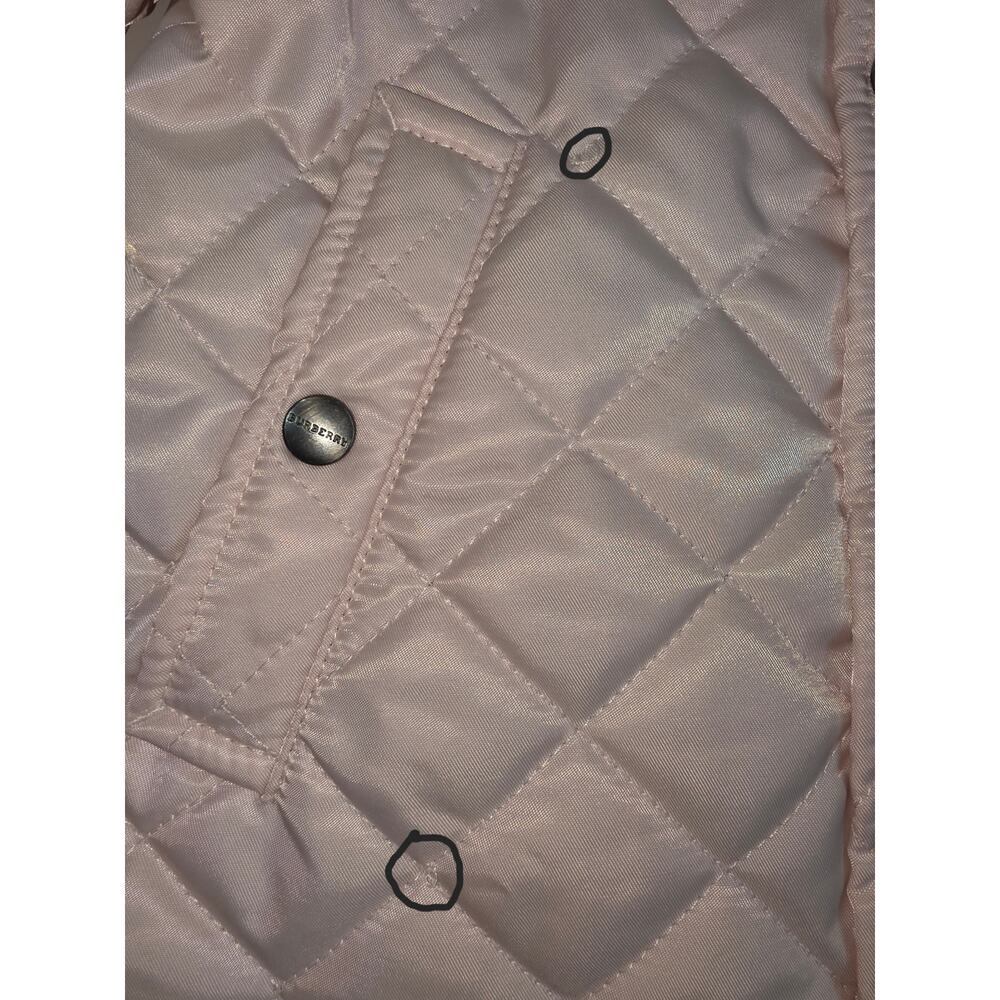 Girls 2T Burberry Ice Pink Quilted Jacket w/Removable Hood - Picture 5 of 13